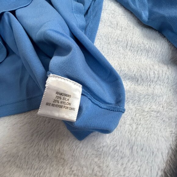 Pendleton Womens Blue Mock Neck Sweater Large Silk Blend Pullover Lightweight - Picture 4 of 9